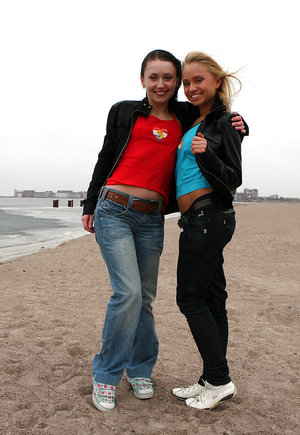 18 year old Euro hottie Ena Sweet posing non nude in denim shorts